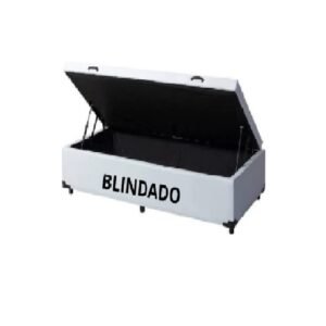 Cama Box Baú Solteirão King Blindado Linhão Branco