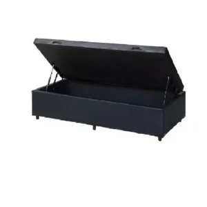 Cama Box Baú Solteiro Linhão Preto – Estrutura Reforçada – Com Pistão A Gás