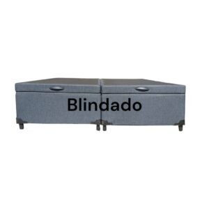 Cama Box Baú King Bipartido Blindado Linhão Preto