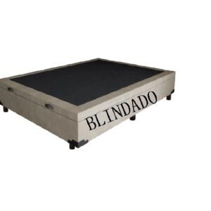 Cama Box Baú Casal Blindado Sintético Bege