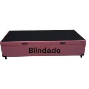 Cama Box Baú Solteirão King Blindado Suede Rosé